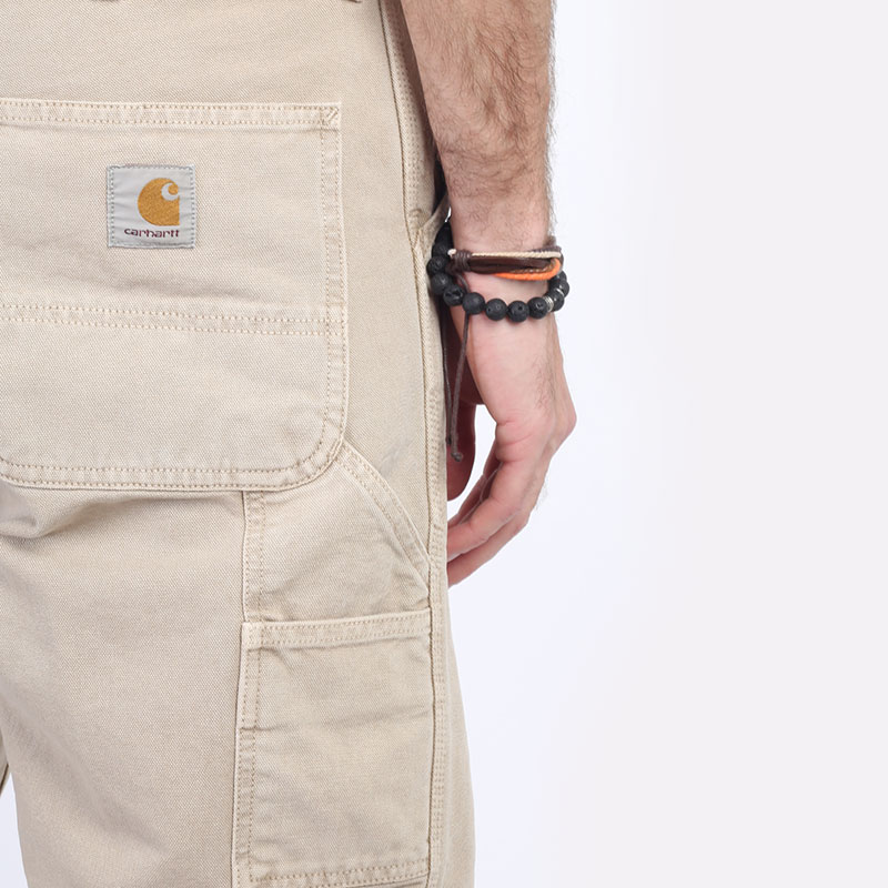 мужские бежевые шорты  Carhartt WIP Single Knee Short I027942-dusty h brown - цена, описание, фото 3
